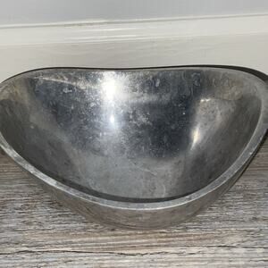 Vintage Nambe 569 Bowl Aluminum Alloy Mid Century Modern Silver Butterfly Dish
